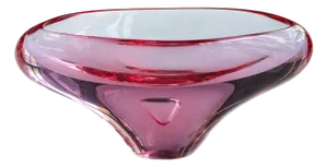 Vintage Art Glass Bowl by Miloslav Klinger for Železný Brod, Former Czechoslovakia, 1960s