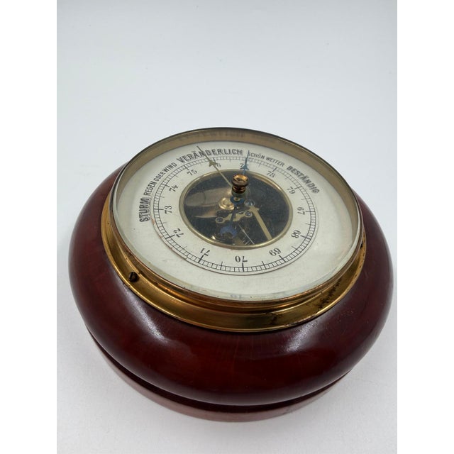 Aneroid Barometer in Wooden Frame, 1950s For Sale - Image 4 of 14