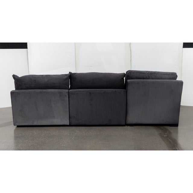 Modern Dark Velvet Upholstered Modular Sofa For Sale - Image 13 of 14