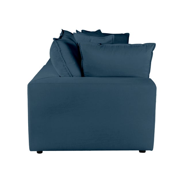 Cali Navy Performance Fabric Modular Loveseat For Sale - Image 4 of 7