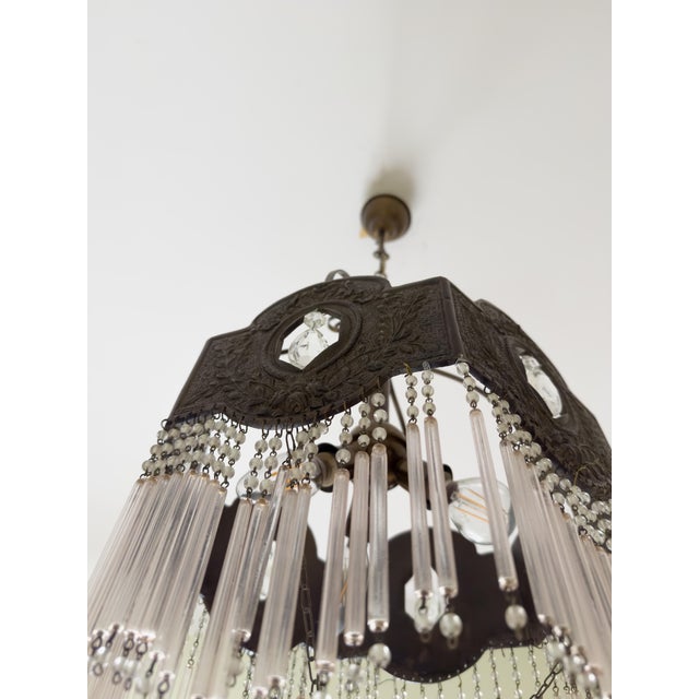 Mid-Century Metal and Glass Ceiling Lamp, 20th Century For Sale - Image 10 of 14