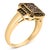 Contemporary 10K Yellow Gold Plated .925 Sterling Silver 1/2 Cttw Champagne Diamond Step Up Ring - Size 7 For Sale - Image 3 of 6