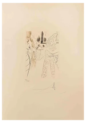 Salvador Dali, The Woman Taken in Adultery, Etching and Drypoint, 1972