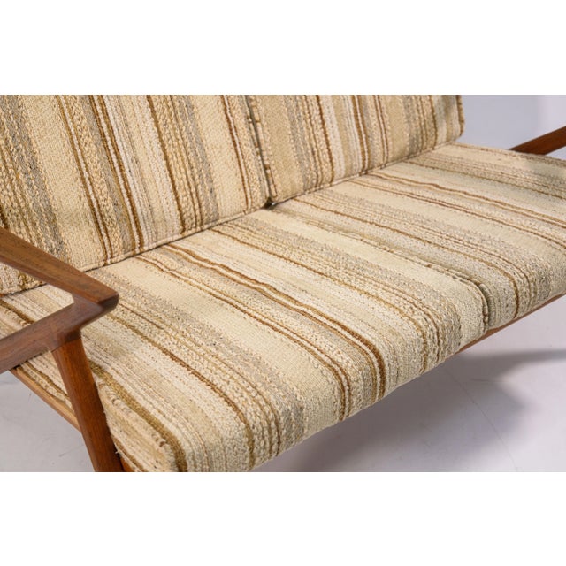 1960s Rare 1960s Vintage Poul Jensen for Selig Z Settee Danish Teak Wood Sofa For Sale - Image 5 of 9