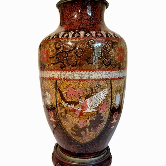 Vintage Chinese Dragon & Phoenix Revese Painted Glass Chinoiserie Lamp Vintage Chinese reverse painted glass lamp...