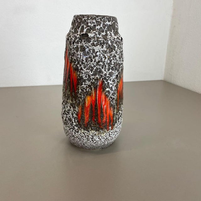 Zig Zag Lora Fat Lava Vase attributed to Scheurich, Germany