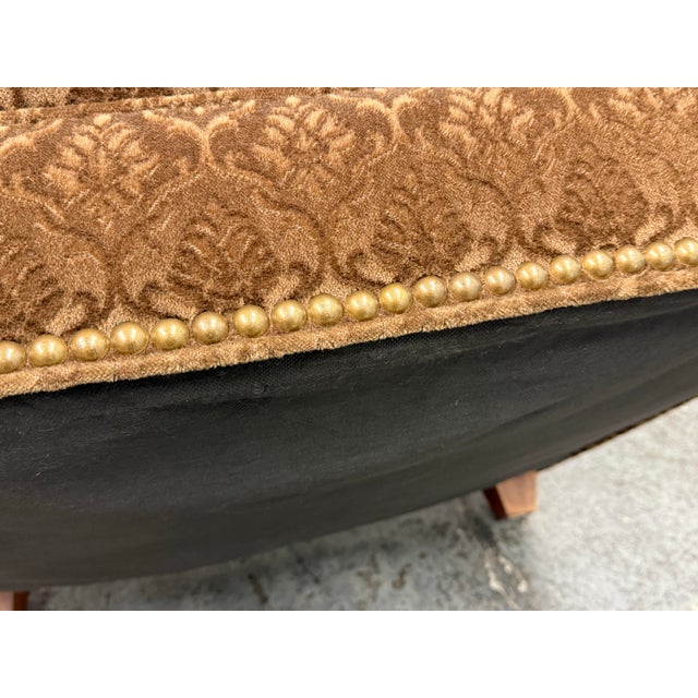 Custom Design Cut Mohair + Suede Lounge Chair + Nailhead Trim For Sale - Image 11 of 12