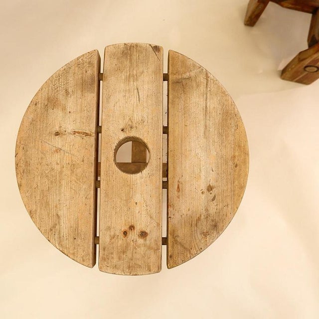 Pine Stools, Sweden, 1940s, Set of 3 For Sale - Image 10 of 13