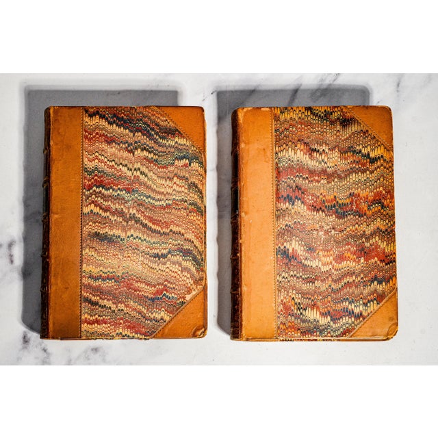 Lovely (2) Volume Leather Spine Antique Book Set 1871 History of England by Lord Macaulay Home Library Decor For Sale - Image 9 of 10