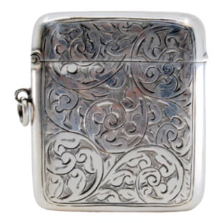 Silver Matchbox with Reliefs and Hinged Lid For Sale