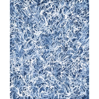 "Blue Chiffon No.5 - Layered Veil" Indigo Blue Abstract Acrylic Painting on Canvas For Sale