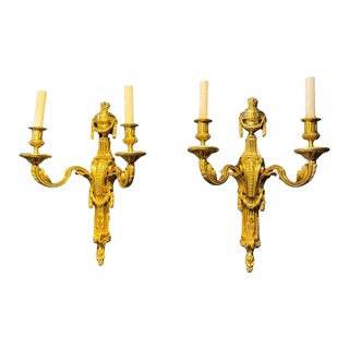 1900 Caldwell Neoclassic Gilt Sconces - a Pair For Sale