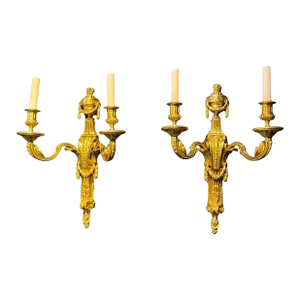 1900 Caldwell Neoclassic Gilt Sconces - a Pair