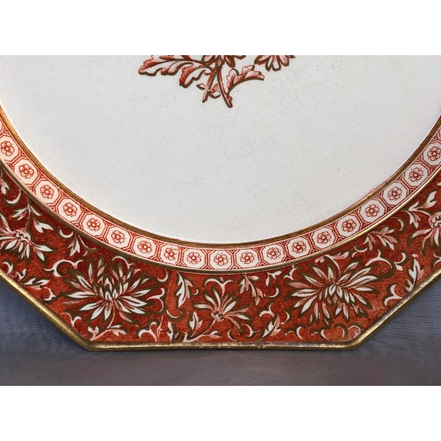Late 19th Century Antique Minton China Hexagonal Decorative Plate For Sale - Image 5 of 13
