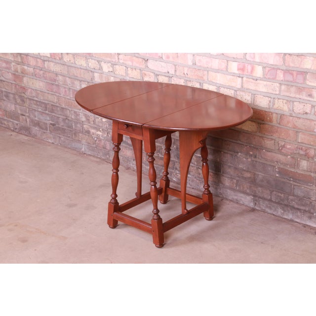 Stickley American Colonial Cherry DropLeaf Occasional Side Table