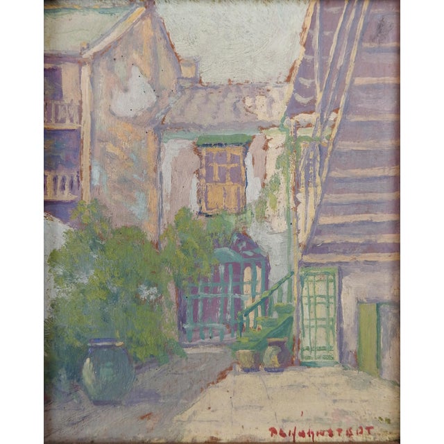 French Small Early 20th Century Peter Lanz Hohnstedt Cityscape Painting For Sale - Image 3 of 4