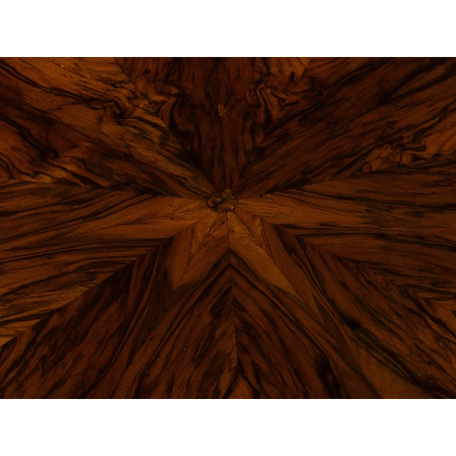Wood Biedermeier 19th Century Flamed Walnut Pedestal Table with Radiating Motif For Sale - Image 7 of 12