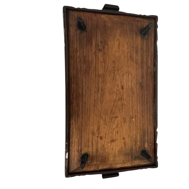 Late 20th Century Vintage Carved Mahogany Decorative Tray For Sale - Image 5 of 7