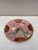 Majolica plate with two parakeets on a very rare pink background with oranges of Salins, circa 1890.