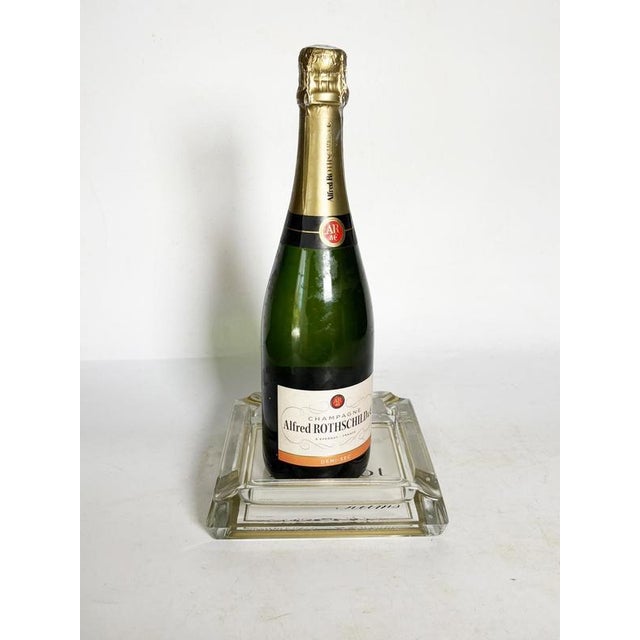 Henriot Champagne Ashtray, Thick Glass, Square Design, France, 1960s For Sale - Image 4 of 13