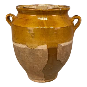 Early 20th French Yellow Glazed Pottery