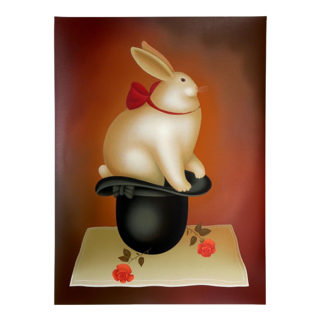 Rabbit in Hat, Signed Screenprint by Igor Galanin For Sale
