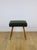 Mid-Century Modern High Stool in Green Olive Boucle Lamb For Sale - Image 3 of 8