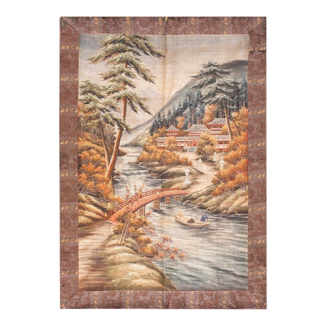 1920s Artistic Antique Scenic Pictorial Antique Chinese Textile Art Tapestry For Sale