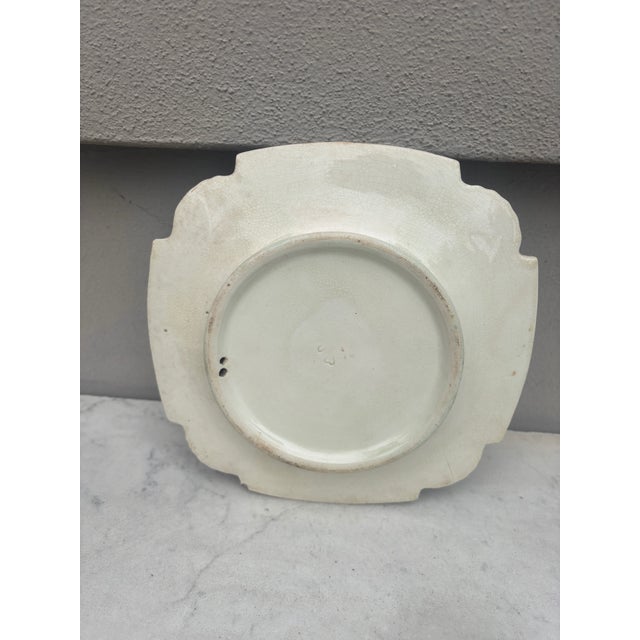 Late 19th Century 19th Century Square Majolica Mermaid Wall Plate Nimy Les Mons For Sale - Image 5 of 5