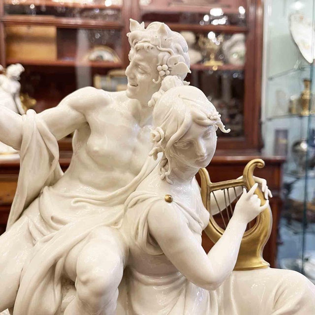 Gold Large Bacchanal Triumph of Bacchus Sculptural Group in White and Gold Porcelain by Giuseppe Cappé, 1962 For Sale - Image 8 of 12