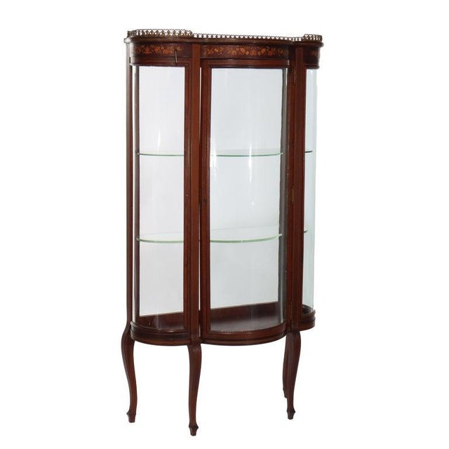 Antique Rj Horner Inlaid Mahogany & Marquetry Vitrine, Attributed For Sale - Image 6 of 10