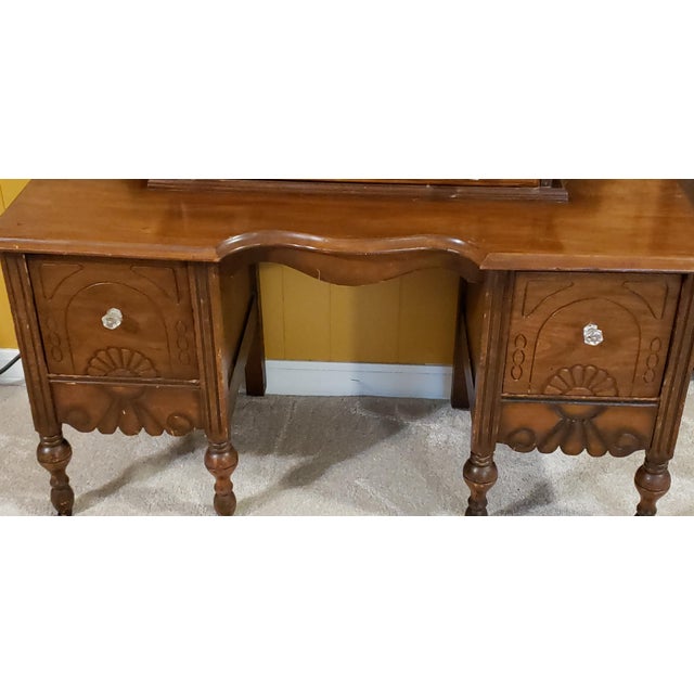 Antique Wood 3 Drawer Vanity/Dressing Table For Sale - Image 10 of 13