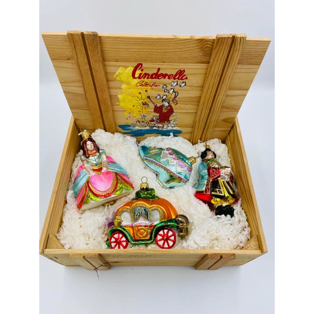 Late 20th Century Polonaise Collection Cinderella Hand Blown Glass Ornament Set in Original Box - Set of 4 For Sale - Image 13 of 13
