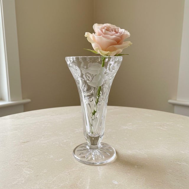 Vintage 1980s Anna Hütte Bleikristall vase, crafted in Germany from 24% PbO lead crystal. German lead crystal became...