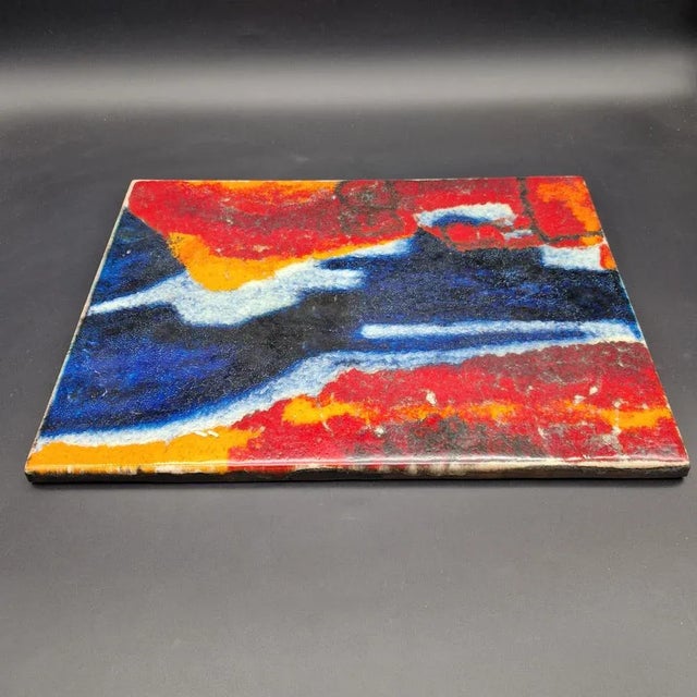 1960s Mid-Century Ceramic Wall Tile from Karlsruhe Majolika, 1968 For Sale - Image 5 of 6