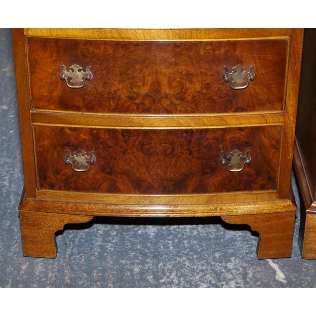 Burr Walnut Nightstands with Drawers, Set of 2 For Sale - Image 6 of 17