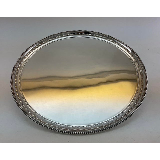 English Silver Wonderful Beaded Salver For Sale - Image 3 of 17