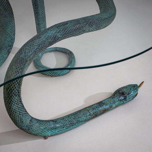 Coffee Table With Bronze Snakes, 20th Century For Sale - Image 4 of 8