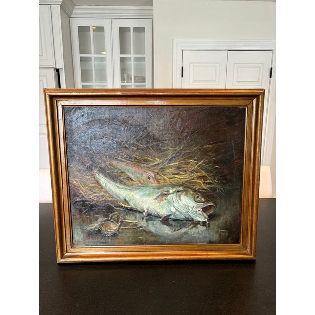 Antique Framed Still Life Oil Painting on Canvas-Alexandre Tielens Belgium For Sale - Image 4 of 10