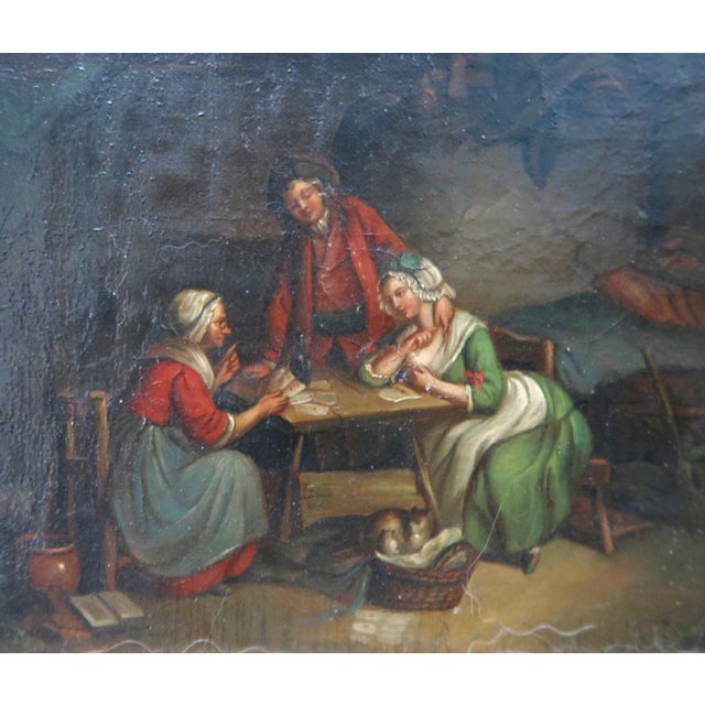 Traditional 18th Century - Flemish/Dutch Original Oil on Canvas on Board - "The Fortune Teller" - Ex Christies For Sale - Image 3 of 6