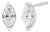 14K White Gold 4/5 Cttw Marquise Lab Grown Diamond Solitaire Stud Earrings For Sale