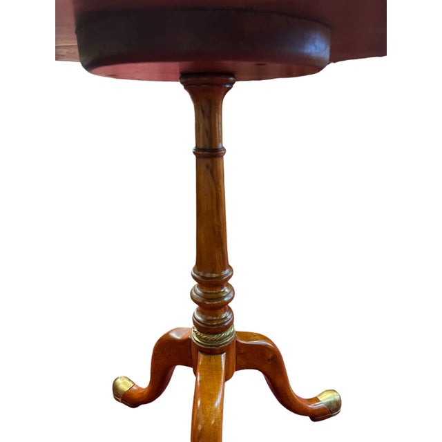 Theodore Alexander Regency Style Pedestal Table With Brass Inlay For Sale - Image 9 of 14