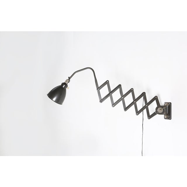 Metal Bauhaus Scissor Wall Lamp, 1930s For Sale - Image 7 of 11