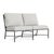 Brown Jordan Venetian Armless Loveseat, Textured Pewter frame with Fusion Dove fabric For Sale - Image 12 of 12