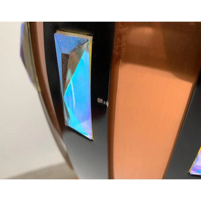 Mid-Century Modern Danish Copper and Black Metal and Prism Pendant Lamp by Werner Schou for Coronell Elektro For Sale - Image 10 of 18