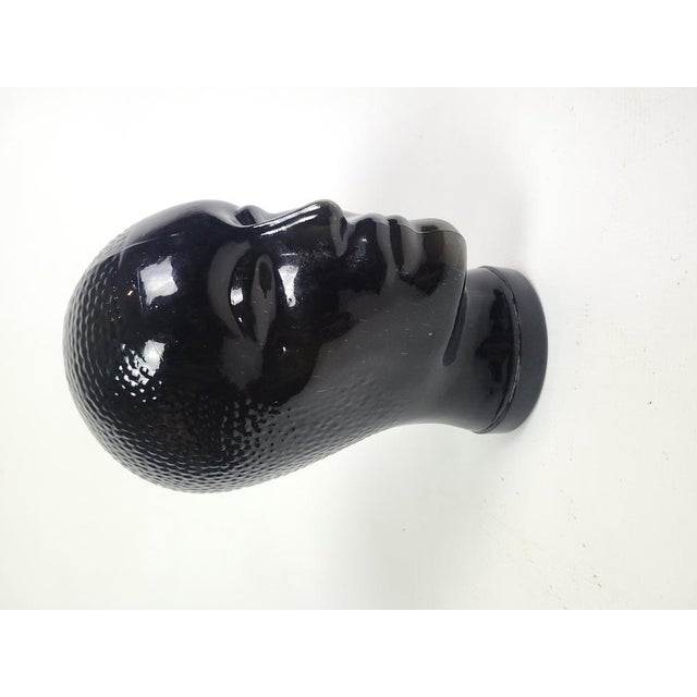 Vintage Black Glass Head by Piero Fornasetti, 1970 For Sale - Image 12 of 16