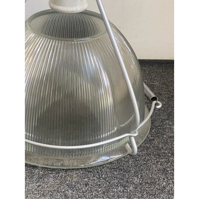 Vintage Original Industrial Lighting Industrial Holophane Pendant Light 20” tall 12” diameter Porcelain socket