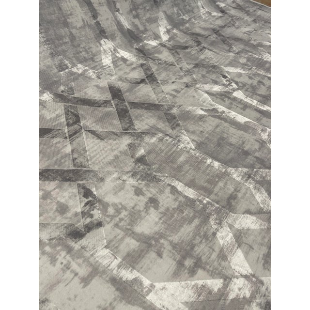 2020s Caracole Modern Gray Diamond Trellis Print Designer Fabric 8392-89cc - 33 Yards For Sale - Image 5 of 6