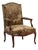 Carved Walnut Armchair with Cabriole Legs and Tapestry Upholstery, France, 1880 For Sale