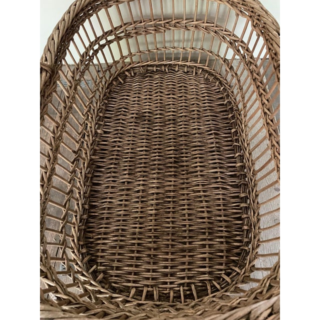 Large Antique Wicker Basket, 1890s For Sale - Image 3 of 11